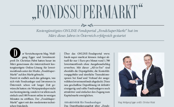 Assets Magazin Dezember 2022 FondsSuperMarkt in Österreich