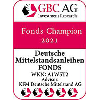 Fonds Champion 2021 für den Fonds Deutsche Mittelstandsanleihen Fonds